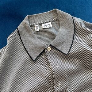 Brioni Monochrome Striped Button-Down Shirt